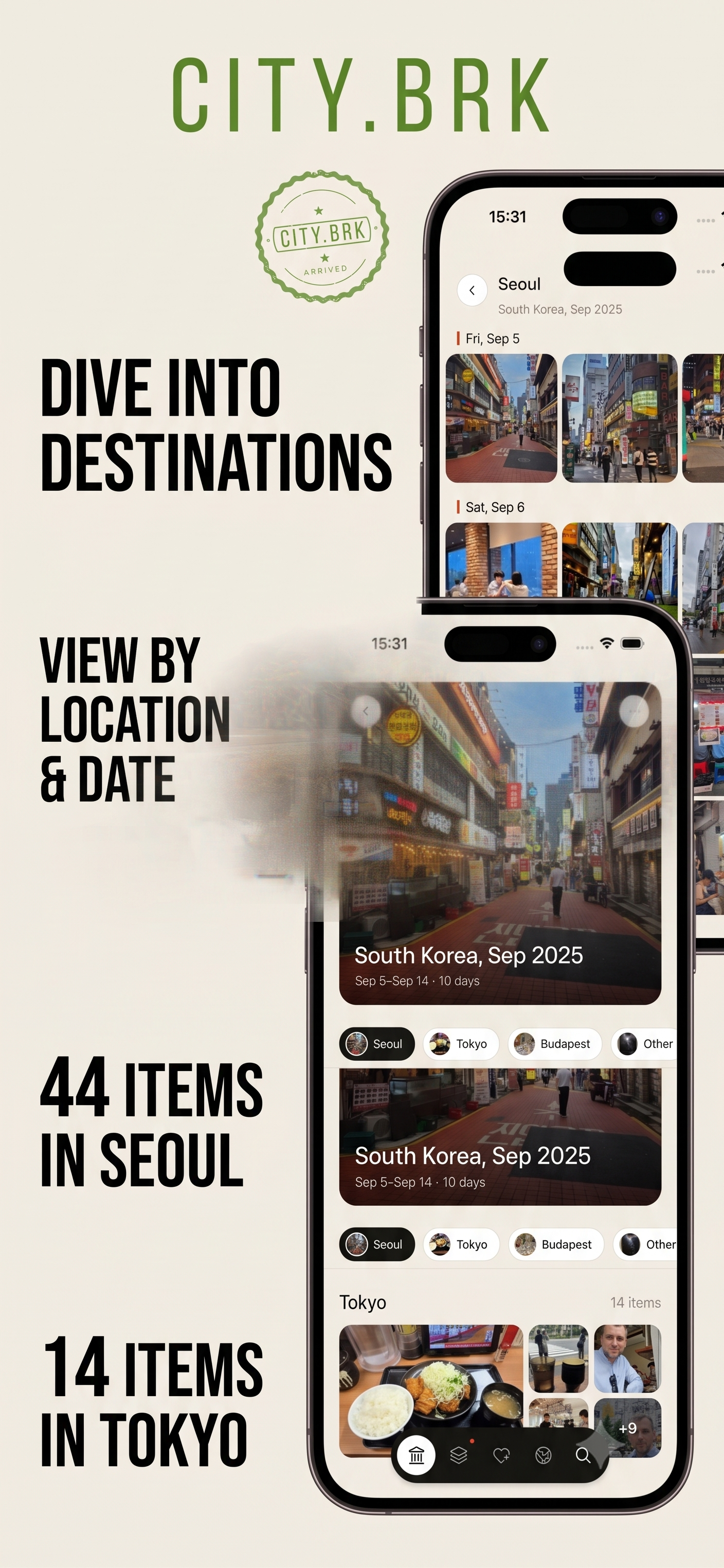 Citybrk multi-city breakdown — a single Europe trip split into Paris, Amsterdam, and Berlin, day by day